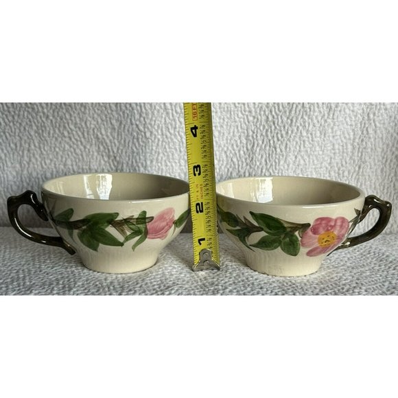Vintage Franciscan Desert Rose Flying F Saucer & 2 Coffee Cups Made In USA EUC - Picture 12 of 13